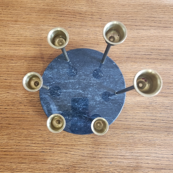 Vintage Himark Giftware Brass Graduated Candlestick Holders in Black Marble Base - Picture 2 of 11
